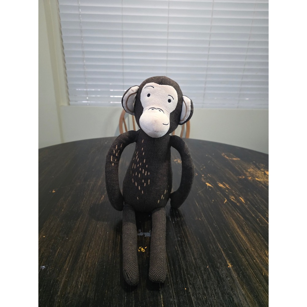 Pillowfort Monkey Figural Throw Pillow‎ Kids 12in Brown Excellent Herringbone